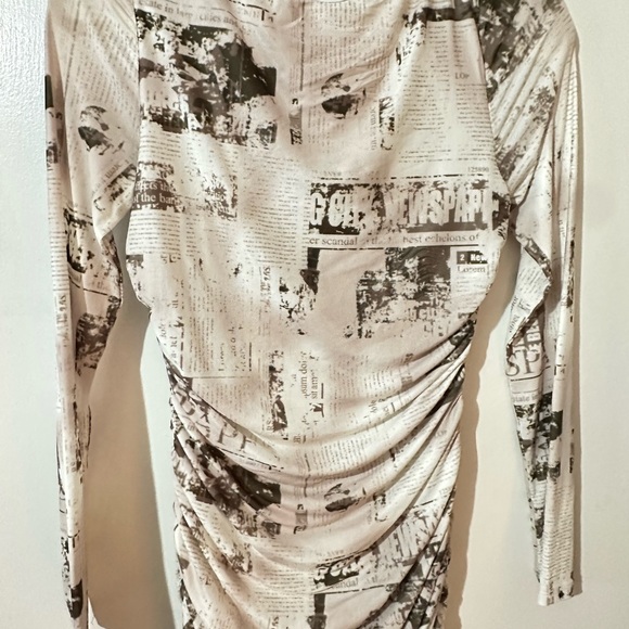 Fashion Nova Black and White Graphic Long Sleeve Dress - Picture 3 of 4